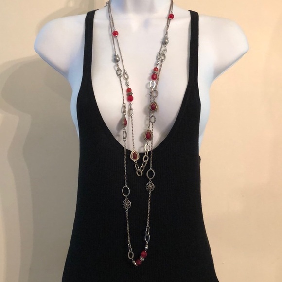 Bundle lot 2 chain and beads multi strand necklaces Ruby Rd + runway curated - Picture 5 of 10